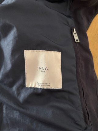 Chaqueta Bomber Mango Ante Azul