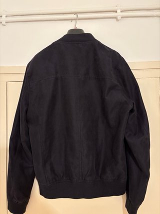 Chaqueta Bomber Mango Ante Azul
