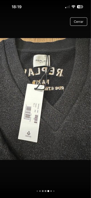 Sudadera Replay Negra Talla L