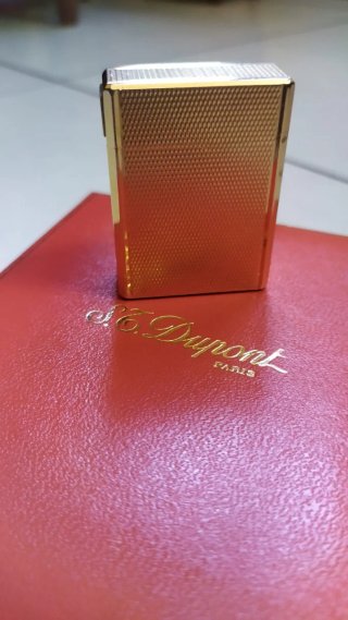 Mechero Dupont vintage de Colección,chapado en oro