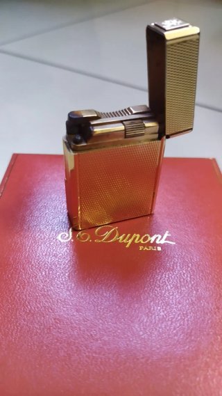 Mechero Dupont vintage de Colección,chapado en oro