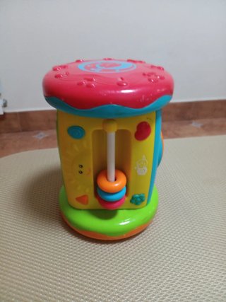 Tambor musical para bebés con espejo