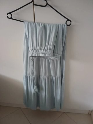 Falda larga azul claro