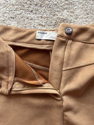 Falda corta camel