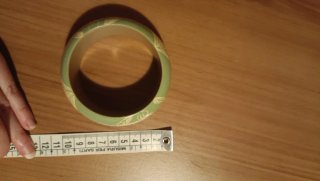 Pulsera madera chapada verde agua floral