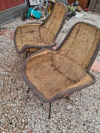 2 Sillones Antiguos Yute y Metal