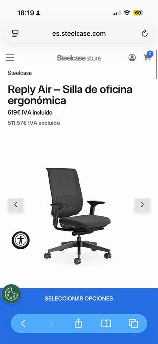 Silla de oficina Reply Air ergonómica