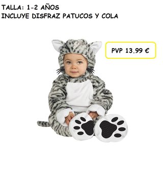 Disfraz de Tigre para bebé 1-2 años