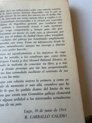Gramática de gallego de Ricardo Carballo Calero