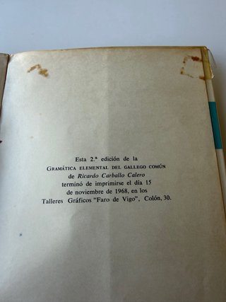 Gramática de gallego de Ricardo Carballo Calero