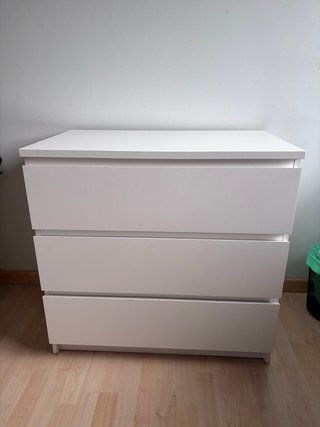 Cómoda Malm 3 cajones blanca