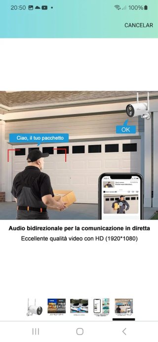 Cámara de seguridad NGeeco exterior WiFi nueva pre
