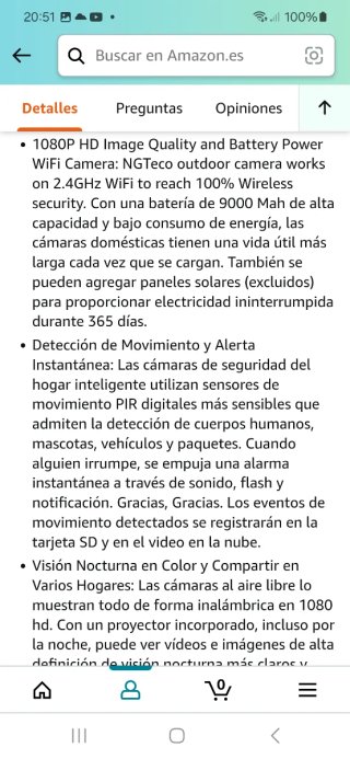 Cámara de seguridad NGeeco exterior WiFi nueva pre