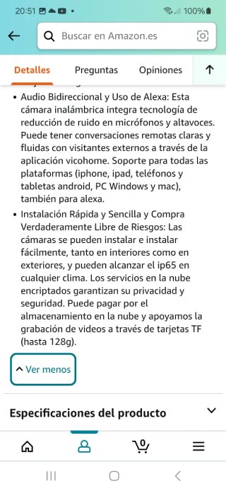 Cámara de seguridad NGeeco exterior WiFi nueva pre