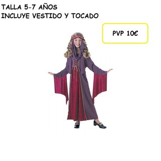Disfraz medieval niña talla 5-7 años