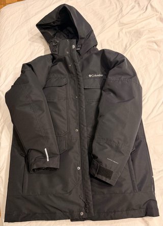 Parka Columbia Impermeable Aislada XL Negra Dorada