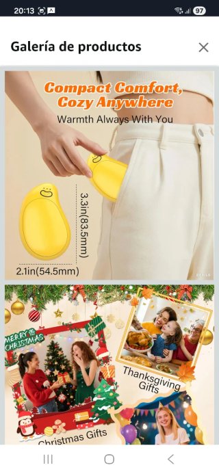 Calentador de manos Fandliss Mango Amarillo nuevo