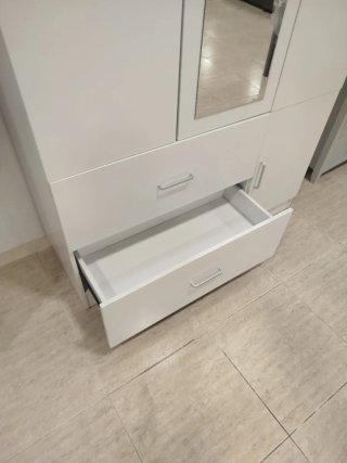 Armario 3 puertas blanco con espejo