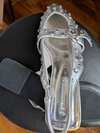 Bailarinas plateadas brillo Zara 39