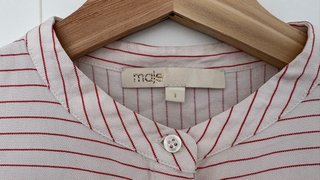 Camisa Maje Rayas Rosas y Beige