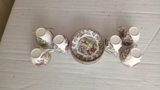 Juego 6 tazas de café de porcelana