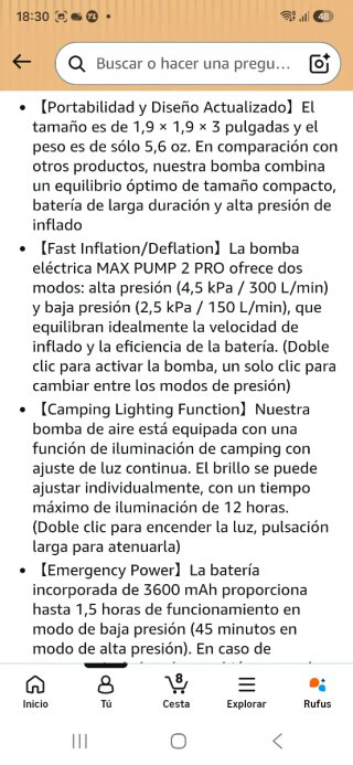 Bomba de aire portátil MAX PUMP 2 PRO nuevo precin