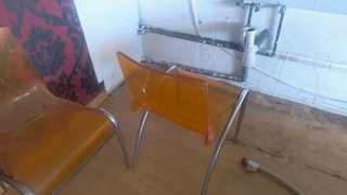Juego 4 Sillas Diseño Naranja Transparente