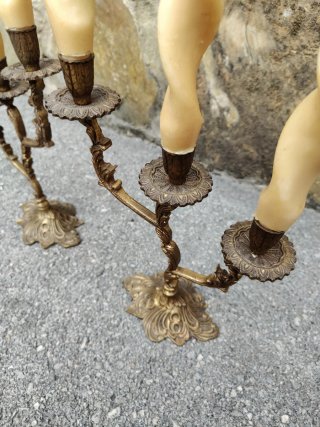 Candelabros Vintage Dorados