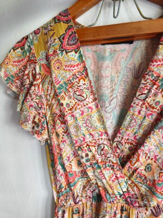 Vestido corto boho ethnic paisley