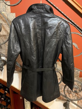 Giacca trench donna in vera pelle morbida vintage