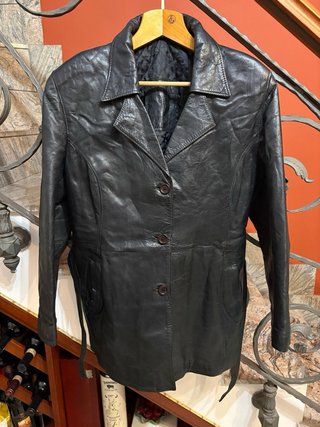 Giacca trench donna in vera pelle morbida vintage