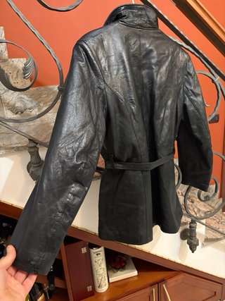 Giacca trench donna in vera pelle morbida vintage