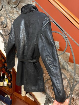 Giacca trench donna in vera pelle morbida vintage