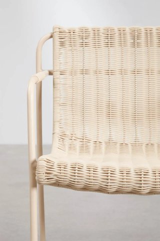 Sklum Pack 2 Taburetes Jardín Ratán Beige 75 cm
