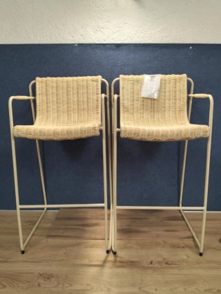 Sklum Pack 2 Taburetes Jardín Ratán Beige 75 cm