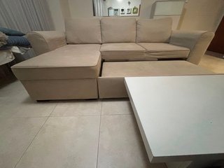 Sofá 2 plazas chaise longue beige