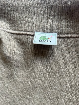 Cárdigan Lana Lacoste Gris Talla L