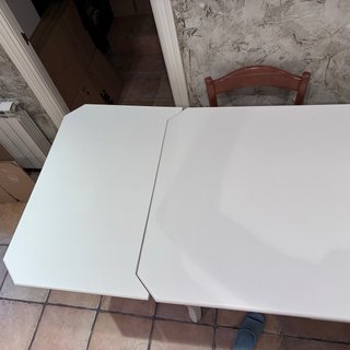 Mesa comedor extensible madera blanca