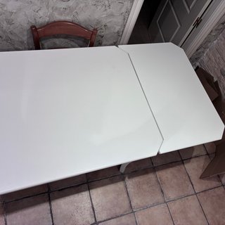 Mesa comedor extensible madera blanca