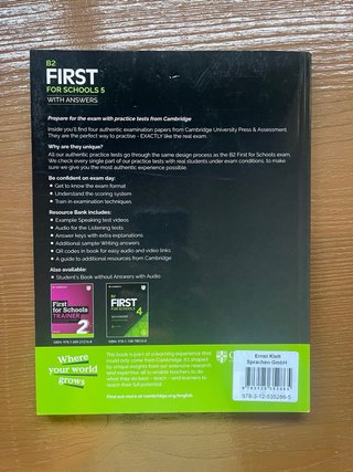 Libro y workbook Cambridge para preparar B2