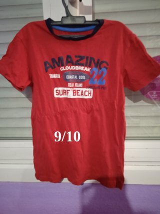 Camisetas manga corta niño talla 9/10.