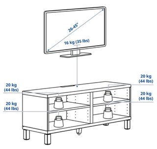 Mueble TV BESTÂ Ikea, efecto roble