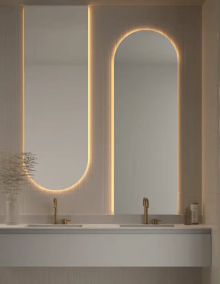 Conjunto de 2 Espejos Ovalados con Luz LED