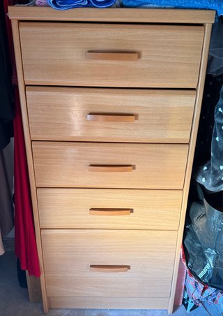 Cómoda de madera 5 cajones