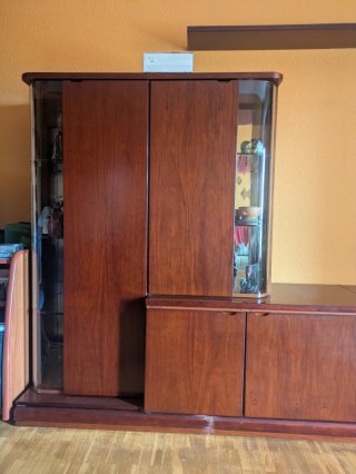 Muebles de salón madera oscura