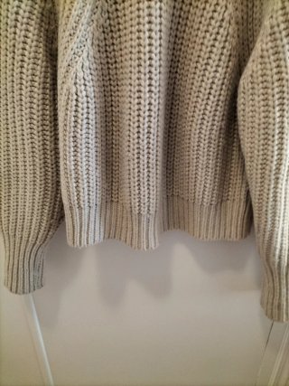 Jersey Zara Lana Beige/Blanco