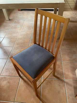 Mesa redonda extensible madera y 4 sillas a juego