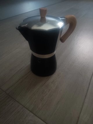 Cafetera Italiana Negra y Plateada