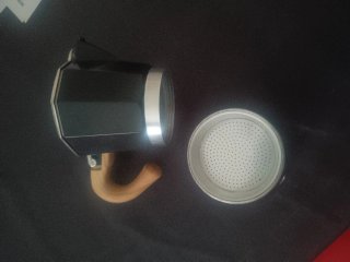 Cafetera Italiana Negra y Plateada