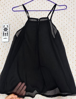 Blusa transparente negra talla única